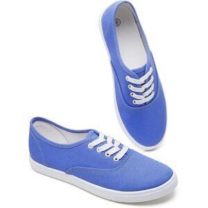 ⚡Women's Blue Classic Sneakers Low Top White Canvas Shoes Casual Lightweight